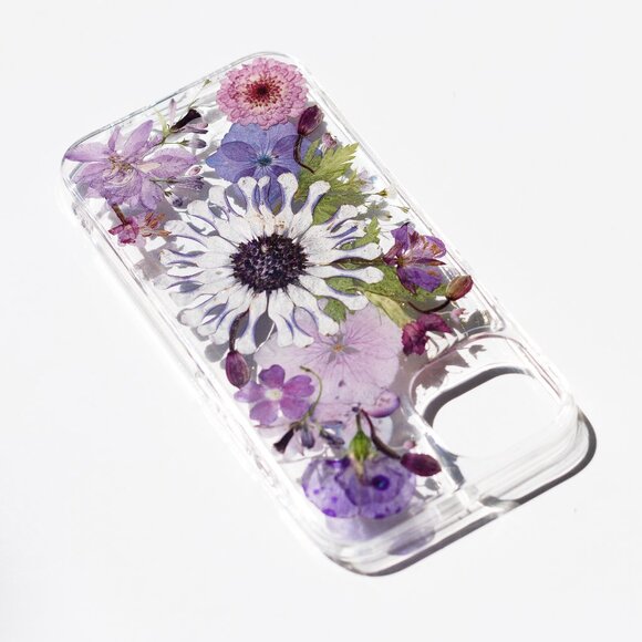 white pressd Flower iphone 15 pro max 14 13 phone case cover pixel 9 9 pro xl 8 - Picture 5 of 6